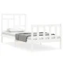 White solid wood bed frame with headboard 90x200 cm by vidaXL, Beds and slatted bases - Ref: Foro24-3193127, Price: 93,91 €, ...