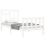 White solid wood bed frame with headboard 90x200 cm by vidaXL, Beds and slatted bases - Ref: Foro24-3193127, Price: 93,91 €, ...