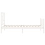 White solid wood bed frame with headboard 90x200 cm by vidaXL, Beds and slatted bases - Ref: Foro24-3193127, Price: 95,11 €, ...