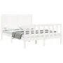 White solid wood bed frame with headboard 120x200 cm by vidaXL, Beds and slatted bases - Ref: Foro24-3193202, Price: 149,34 €...