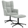 Sillón de relax con taburete de terciopelo gris claro
