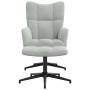 Sillón de relax con taburete de terciopelo gris claro