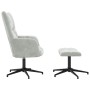 Sillón de relax con taburete de terciopelo gris claro