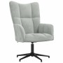 Sillón de relax con taburete de terciopelo gris claro