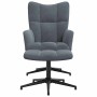 Sillón de relax con taburete terciopelo gris oscuro