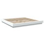 Estructura cama y luces LED madera ingeniería blanca 200x200 cm