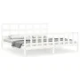 Double bed frame with white solid wood headboard by vidaXL, Beds and slatted bases - Ref: Foro24-3193027, Price: 161,24 €, Di...