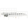 Double bed frame with white solid wood headboard by vidaXL, Beds and slatted bases - Ref: Foro24-3193027, Price: 163,47 €, Di...