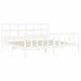Double bed frame with white solid wood headboard by vidaXL, Beds and slatted bases - Ref: Foro24-3193027, Price: 161,24 €, Di...