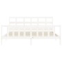 Doppelbettgestell mit weißem Massivholz-Kopfteil von vidaXL, Betten und Lattenroste - Ref: Foro24-3193027, Preis: 163,47 €, R...