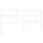 Double bed frame with white solid wood headboard by vidaXL, Beds and slatted bases - Ref: Foro24-3193027, Price: 161,24 €, Di...