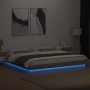 Estructura de cama con luces LED madera gris Sonoma 200x200 cm