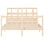 Bettgestell mit Massivholzkopfteil 120x200 cm von vidaXL, Betten und Lattenroste - Ref: Foro24-3193006, Preis: 116,34 €, Raba...