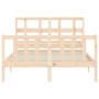 Estructura de cama con cabecero madera maciza 120x200 cm de vidaXL, Camas y somieres - Ref: Foro24-3193006, Precio: 118,31 €,...