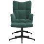 Sillón de relax con taburete terciopelo verde oscuro