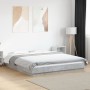 Estructura cama con luces LED madera gris hormigón 160x200 cm