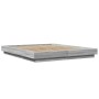 Estructura cama con luces LED madera gris Sonoma 160x200 cm