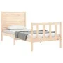 Bed frame with solid wood headboard by vidaXL, Beds and slatted bases - Ref: Foro24-3193171, Price: 110,64 €, Discount: %