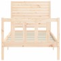 Bed frame with solid wood headboard by vidaXL, Beds and slatted bases - Ref: Foro24-3193171, Price: 112,13 €, Discount: %