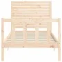 Bettgestell mit Kopfteil aus Massivholz von vidaXL, Betten und Lattenroste - Ref: Foro24-3193171, Preis: 112,13 €, Rabatt: %