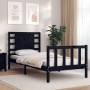Bed frame with black solid wood headboard 100x200 cm by vidaXL, Beds and slatted bases - Ref: Foro24-3192810, Price: 149,10 €...
