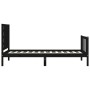 Bed frame with black solid wood headboard 100x200 cm by vidaXL, Beds and slatted bases - Ref: Foro24-3192810, Price: 149,10 €...