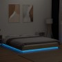 Estructura cama con luces LED madera roble Sonoma 150x200 cm