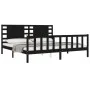Bettgestell mit schwarzem Massivholzkopfteil 200x200 cm von vidaXL, Betten und Lattenroste - Ref: Foro24-3192840, Preis: 219,...