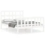 Estructura de cama con cabecero madera maciza blanco 140x200 cm de vidaXL, Camas y somieres - Ref: Foro24-3193012, Precio: 13...