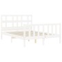 Weißer Massivholzbettrahmen mit Kopfteil 140x200 cm von vidaXL, Betten und Lattenroste - Ref: Foro24-3193012, Preis: 133,62 €...