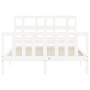 Weißer Massivholzbettrahmen mit Kopfteil 140x200 cm von vidaXL, Betten und Lattenroste - Ref: Foro24-3193012, Preis: 133,62 €...