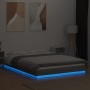 Estructura cama con luces LED madera gris Sonoma 120x200 cm