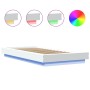 Estructura de cama con LED madera ingeniería blanco 100x200 cm