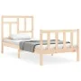 Bed frame with solid wood headboard by vidaXL, Beds and slatted bases - Ref: Foro24-3193106, Price: 89,37 €, Discount: %