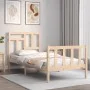 Bed frame with solid wood headboard by vidaXL, Beds and slatted bases - Ref: Foro24-3193106, Price: 89,37 €, Discount: %