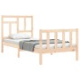 Bed frame with solid wood headboard by vidaXL, Beds and slatted bases - Ref: Foro24-3193106, Price: 90,59 €, Discount: %