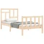 Bed frame with solid wood headboard by vidaXL, Beds and slatted bases - Ref: Foro24-3193106, Price: 89,37 €, Discount: %