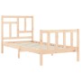 Bed frame with solid wood headboard by vidaXL, Beds and slatted bases - Ref: Foro24-3193106, Price: 90,59 €, Discount: %