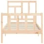 Bed frame with solid wood headboard by vidaXL, Beds and slatted bases - Ref: Foro24-3193106, Price: 89,37 €, Discount: %
