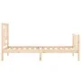 Bed frame with solid wood headboard by vidaXL, Beds and slatted bases - Ref: Foro24-3193106, Price: 89,37 €, Discount: %