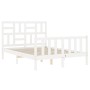 Weißer Massivholzbettrahmen mit Kopfteil 120x200 cm von vidaXL, Betten und Lattenroste - Ref: Foro24-3193072, Preis: 129,81 €...