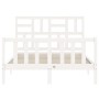 Weißer Massivholzbettrahmen mit Kopfteil 120x200 cm von vidaXL, Betten und Lattenroste - Ref: Foro24-3193072, Preis: 129,81 €...