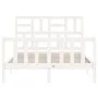 White solid wood bed frame with headboard 120x200 cm by vidaXL, Beds and slatted bases - Ref: Foro24-3193072, Price: 126,45 €...
