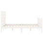 Weißer Massivholzbettrahmen mit Kopfteil 120x200 cm von vidaXL, Betten und Lattenroste - Ref: Foro24-3193072, Preis: 129,81 €...