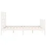 White solid wood bed frame with headboard 120x200 cm by vidaXL, Beds and slatted bases - Ref: Foro24-3193072, Price: 126,45 €...