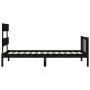 Bettgestell mit schwarzem Massivholzkopfteil 100x200 cm von vidaXL, Betten und Lattenroste - Ref: Foro24-3193265, Preis: 127,...