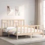 Estructura de cama con cabecero madera maciza 160x200 cm de vidaXL, Camas y somieres - Ref: Foro24-3193151, Precio: 133,58 €,...
