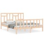 Bed frame with solid wood headboard 160x200 cm by vidaXL, Beds and slatted bases - Ref: Foro24-3193151, Price: 135,30 €, Disc...