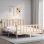 Estructura de cama con cabecero madera maciza 160x200 cm de vidaXL, Camas y somieres - Ref: Foro24-3193151, Precio: 133,58 €,...