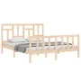 Estructura de cama con cabecero madera maciza 160x200 cm de vidaXL, Camas y somieres - Ref: Foro24-3193151, Precio: 133,58 €,...